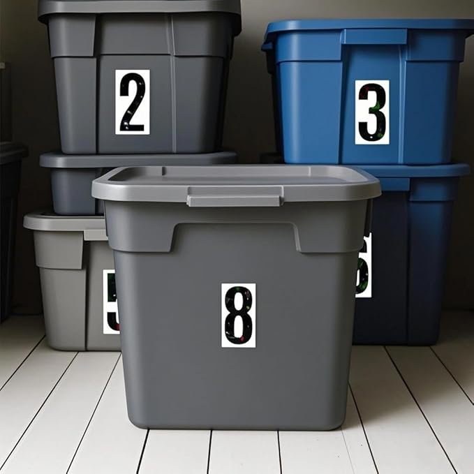 10 Sheets Reflective Vinyl Mailbox Number Stickers,Self-Adhesive Address Labels for Cars, House Doors, Windows & Metal Mailboxes (Black, 3 inch)