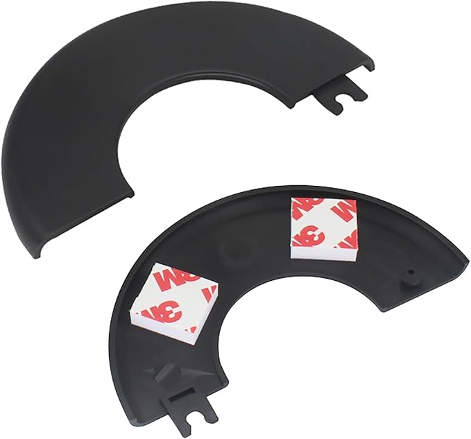 2 Pack Wall Split Flange ABS Round Escutcheon Plate for 2.0"/ 51mm Diameter Pipe Faucet Decoration Accessories (Black)