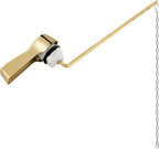 Hibbent Universal Metal Front Mount Toilet Handle Replacement Kit, Brass Toilet Flush Tank Lever with Stainless Steel Flapper Chains for Most Toilets, Shiny Gold