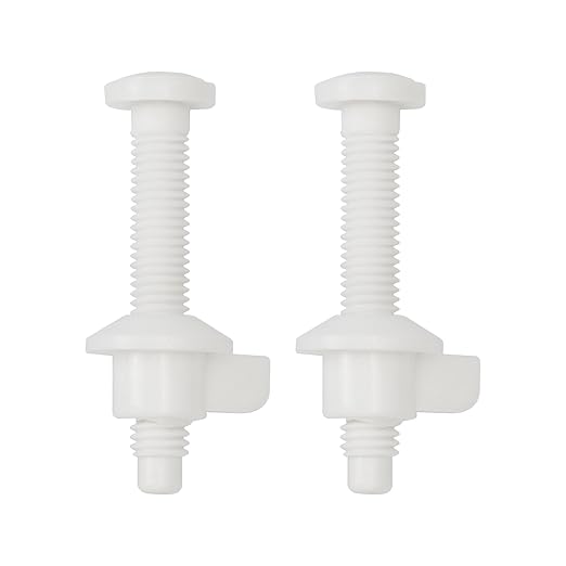 Universal White Plastic Toilet Seat Hinge Screws, Toilet Hinges Replacement Kit for Top Mount Toilet Seats, Durable and Corrosion-Resistant Hinges Tighten Fittings, Easy Installation.(MFL12)