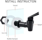 Replacement Cooler Faucet Water Bottle Jug, BPA-Free Plastic Spigot Spout Beverage Lever Pour Dispenser Valve, Crock Tap (4 Black)