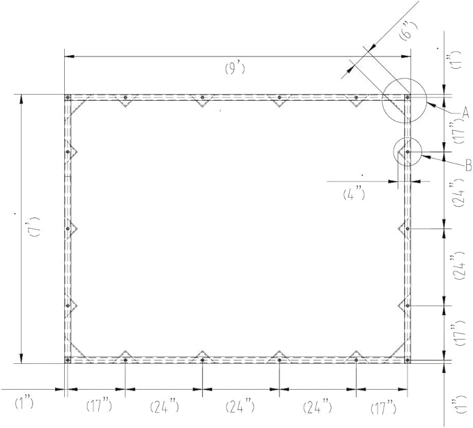 Mytee Products 7' x 9' Green 12oz Canvas Tarp with Grommets - Water Resistant - Heavy Duty Canvas Tarps - Multipurpose Tarpaulin Cover for Canopy Tent, Roof, Camping, Semi Trucks & Cargo