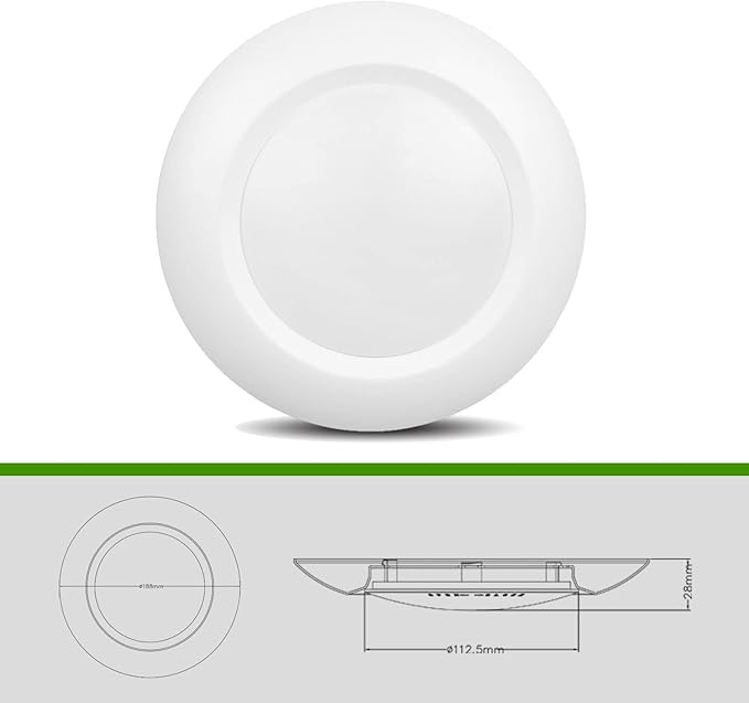 40 Packs 6 Inch LED Low Profile Recessed & Surface Mount Disk Light, Round, 15W, >900 Lumens, 3000K Warm White, CRI80, Driverless Design, Dimmable, ETL Listed, White