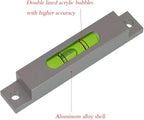 Aluminum alloy small bar level, square horizontal bubble, water level ruler, installation hole adjustable head (90 * 15 * 15mm)