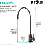KRAUS Purita 100% Lead-Free Kitchen Water Filter Faucet in Matte Black, FF-100MB