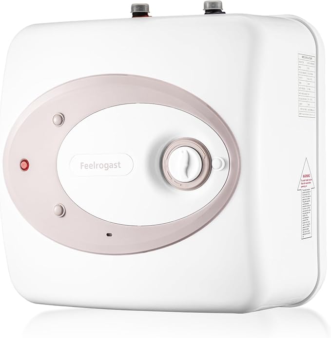 Electric Mini Tank Water Heater-4 Gallon Under Sink Instant Hot Water for RV, Camper, Kitchen, Food Truck, 120V 1500W, Dusty Rose, Wall or Floor Mounted