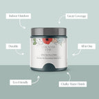 Country Chic All-in-One Chalk Paint for Furniture, Cabinets, Home Decor, Eco-Friendly, Matte Finish, Built-In Primer & Top Coat for Wood, Metal - Jitterbug (Dark Teal) - Pint 16 oz (475 ml)