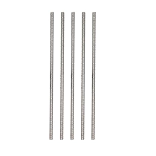 1/4"-20 Fully Threaded Rod Studs 5 Pack 10" Long Threaded Screw 304 Stainless Steel Right Hand Threads All Threaded Rod Studs for Anchor Bolts Clamps Hangers U-Bolts