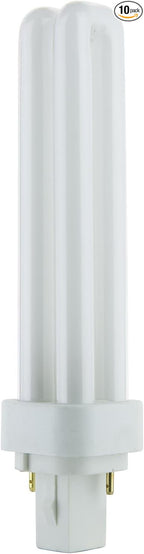 Sunlite PLD18/SP65K/10PK 6500K Daylight Fluorescent 18W PLD Double U-Shaped Twin Tube CFL Bulbs with 2-Pin G24D-2 Base (10 Pack)