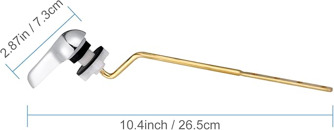 iFealClear 2 Pack Universal Brass Toilet Handle Replacement Kit, Side/Angle Mount Toilet Tank Flush Lever with Lock Nut, Fits Most Toilets, Chrome