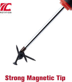 ROTATION 6PCS Magnetic Tip Screwdriver Set, 3 Phillips and 3 Flat, Red Tip | Red, Gloss, S2 Steel)