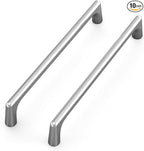 10 Pack 6.3 Inch(160mm) Hole Center Modern Brushed Satin Nickel Cabinet Pull Handle Timeless Vanity Drawer Pull Handle Classic Cabinet Hardware for Kitchen Bathroom, Screws Included, Nickel-B(6.3x10)