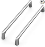20 Pack 6.3 Inch(160mm) Hole Center Modern Brushed Satin Nickel Cabinet Pull Handle Timeless Vanity Drawer Pull Handle Classic Cabinet Hardware for Kitchen Bathroom, Screws Included, Nickel-B(6.3x20)