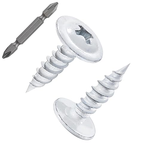 Wensilon(400 pcs)#8×1/2" Phillips Truss Head Wood Screws White Iron Quick Metal Self Tapping