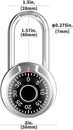 FIGODE® Locker Lock with Long Shackle, Combination Lock, Black Dial, Each Lock with Different Code, Keyless Padlock, Great for School, Employee, Gym&Sports Locker, Case, Toolbox, Fence, etc, Pack of 2