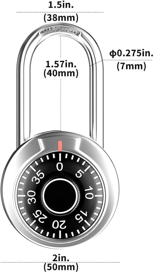 FIGODE® Locker Lock with Long Shackle, Combination Lock, Black Dial, Each Lock with Different Code, Keyless Padlock, Great for School, Employee, Gym&Sports Locker, Case, Toolbox, Fence, etc, Pack of 2