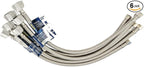 (6pcs 20 inch) PLUMBINGMASTER Toilet Water Supply Line,3/8" Comp x 7/8" BC Braided Stainless Steel Toilet Supply Line,Toilet Connector Hose with Anti-Leaking Brass Nut
