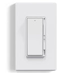 ELEGRP Digital Dimmer Light Switch for 300W Dimmable LED/CFL Lights and 600W Incandescent/Halogen, Single Pole/3-Way LED Slide Dimmer Light Switch, Wall Plate Included, UL Listed, 1 Pack, Matte White