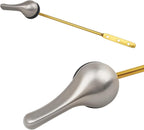 Toilet Handle Replacement Kit, 2-Pack Toilet Lever Flush Handle, Toilet Flusher Handle Lever with Stainless Steel Flapper Chain, Front Mount Toilet Trip Levers Fit for Most Toilet Tanks, Silver