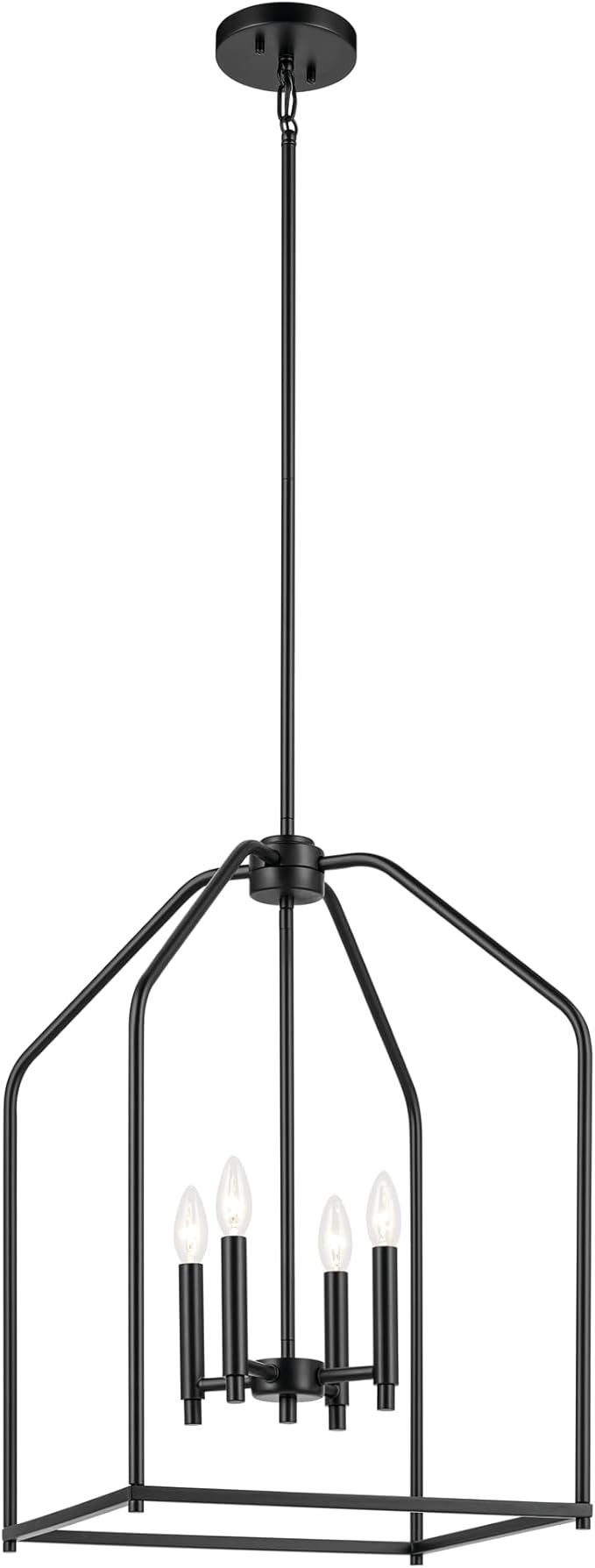 Kichler Madden 25.5" 4 Light Pendant in Black, Soft Modern Fixture, for an Entryway, Breakfast Nook, Laundry Room, (25.5" x 16"), 52722BK