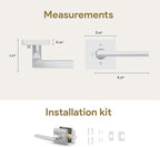 Mega Handles Prime Privacy Lever Door Handle for Hallway, Closet and Bathroom, Keyless Design Door Levers, Fits All Standard Door Sizes, Covered Screws Included - Polished Chrome (1 Pack), 5"