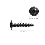 (150 pcs)#8×1-1/2" Black Truss Head Wood Screws Quick Metal Self Tapping Zinc Oxide