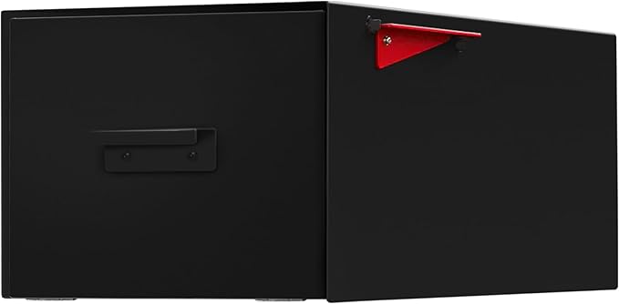 post & porch Malone Mailbox | Post Mounted Mailbox | Black/White/Gray/Brown/Red/Blue/Green, Regular or Large, Weatherproof Mail Box for Outside, Customizable (Black, Large)