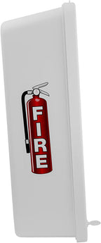 Fire Extinguisher Cabinet Fire Extinguisher Box Outdoor Fire Cabinet Mounted Fire Extinguisher Cabinet Fire Extinguisher Cover (White with Pull-Panel, Rx350, Plastic, 5 Pounds, 4, AKA1)