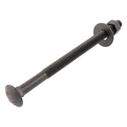 1/2 in. x 8 in. Black Carriage Bolt Kit Includes 12 Bolts, 12 Washers, and 12 Nuts, Ceramic Black Ruspert Coated for Exterior Use - 2X Rust Resistance of Galvanized by Makers Bolt