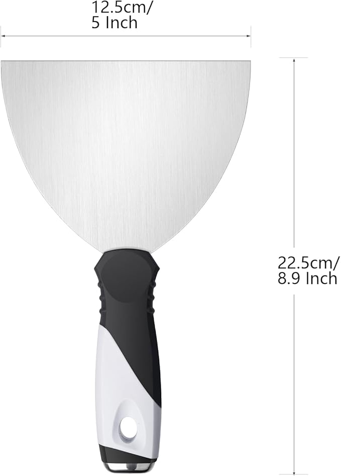 Mister Rui Putty Knife Set, 3" 5" 6" Paint Scrapers, Paint Tools, Small Metal Putty Knife Scraper Tool for Wood, Stainless Steel Paint Scraper with Hammer End