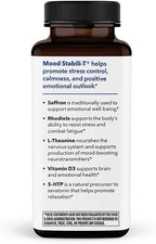 LifeSeasons Mood Stabili-T - Emotional Support - Stabilizes & Balances Mood - Evokes Calmness Relaxation & Happiness - Stress Relief + Relax Mind - Rhodiola, Ginkgo Biloba & Vitamin D3-60 Capsules