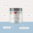 Country Chic All-in-One Chalk Paint for Furniture, Cabinets, Home Decor, Crafts, Eco-Friendly, Matte Finish, Built-In Primer & Top Coat for Wood, Metal - Little Bluebird (blue) Pint (16 oz)