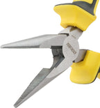 DOWELL 6 Inch Long Nose Pliers Needle Nose Pliers with Wire Cutter Nickel Chromium Steel Construction Professional Handle