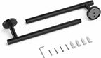 USHOWER Matte Black Bathroom Hardware Set, Modern 24-Inch Towel Bar Set Wall Mounted, Durable SUS304 Stainless Steel Bathroom Accessories Set, 4-Piece