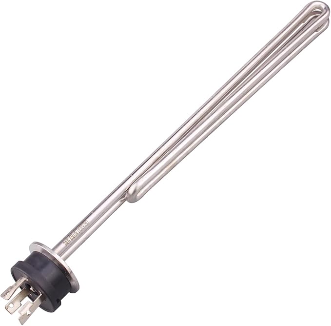 DERNORD 240V 6500W Tri-clamp Foldback Heating Element Stainless Steel Immersion Water Heater with 3-Wire Electrical Locking Plug (1.5 Inch Tri clamp)