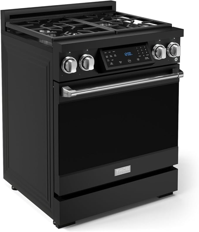 Gordon Ramsay by THOR Kitchen 30 Inch Professional Gas Range with Tilt Panel Touch Control in Black/Stainless Steel