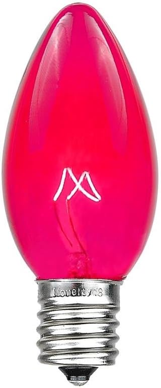 Novelty Lights 500 Case C9 Outdoor Christmas Replacement Bulbs, Pink, E17/C9 Intermediate Base, 7 Watt