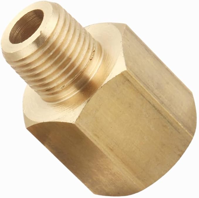 1/4 Inch Female to 1/8 Inch Male, Reducing Adaptor Brass Pipe Fitting, NPT Adaptor, Thread 0.375" OD × 0.5" ID, Pack of 2