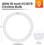 lumenivo FC16T9 40 Watt Circline Fluorescent Bulb Replacement 16 Inches - T9 Bulb with 4-Pin Base (G10Q-4) - 4100K Cool White - 1 Pack