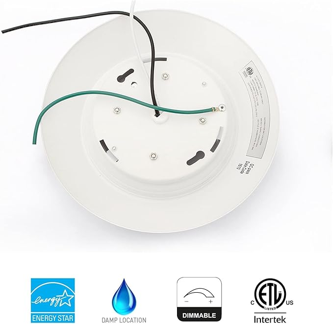 40 Packs 6 Inch LED Low Profile Recessed & Surface Mount Disk Light, Round, 15W, >900 Lumens, 3000K Warm White, CRI80, Driverless Design, Dimmable, ETL Listed, White