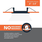 HALO HLB 4 inch LED Recessed Light, Thin Canless, Dimmable w/Selectable Color Temperatures, 6-Pack - HLB40699FS1EMWR-6PK