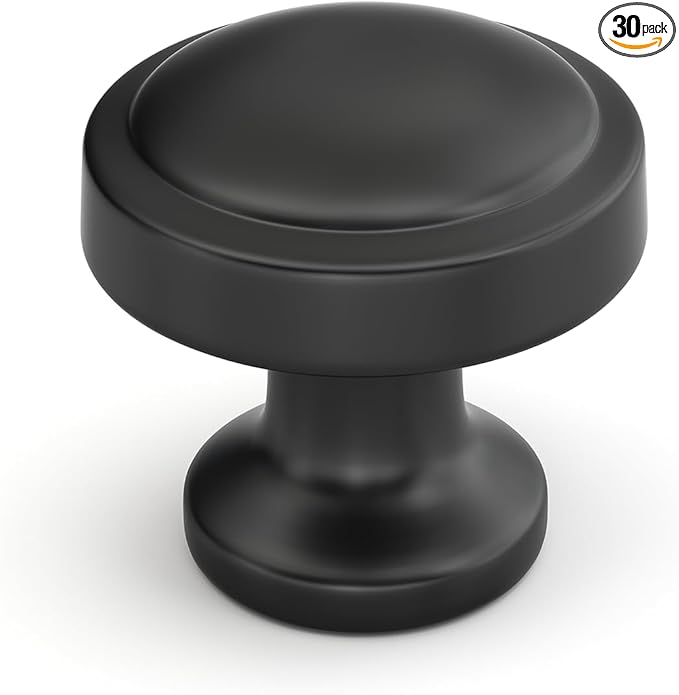 30 Pack Black Cabinet Knobs Kitchen Cabinet Knobs Black Kitchen Hardware for Dresser Drawers，Aluminum Alloy