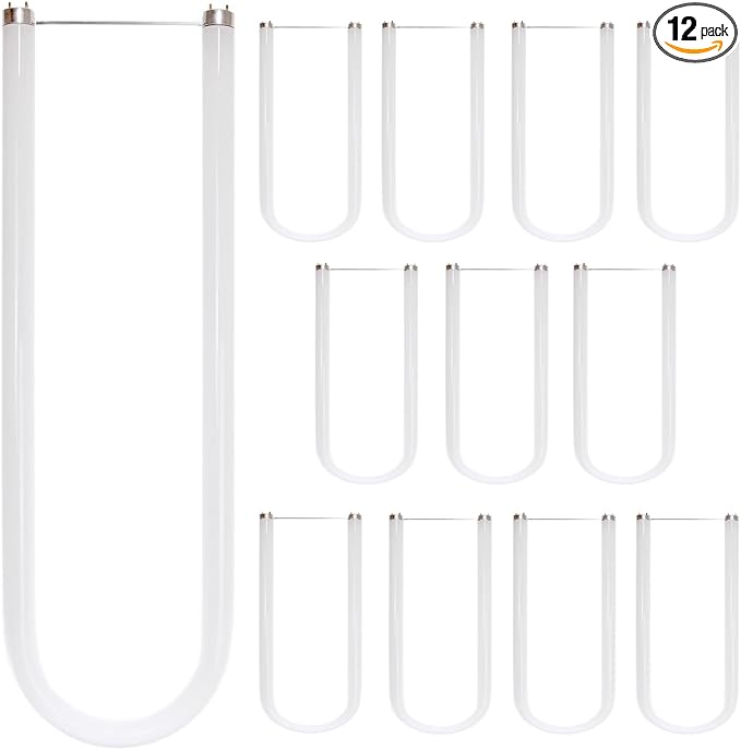 Diodesy- U-Bend T8 Fluorescent Tube Light Bulb 32W 3000 Lumens 5000K Bright White G13 Miniature Bi-Pin Base Rohs Compliant Pack of 12- U Shaped Linear Replacement Lamp