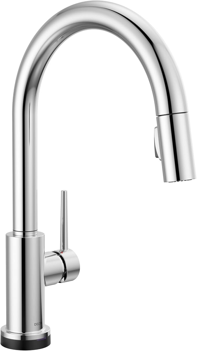 Delta Trinsic Touchless Kitchen Faucet with Touch Technology, Chrome Kitchen Sink Faucet with Pull Down Sprayer, Single Hole, Chrome 9159TL-DST
