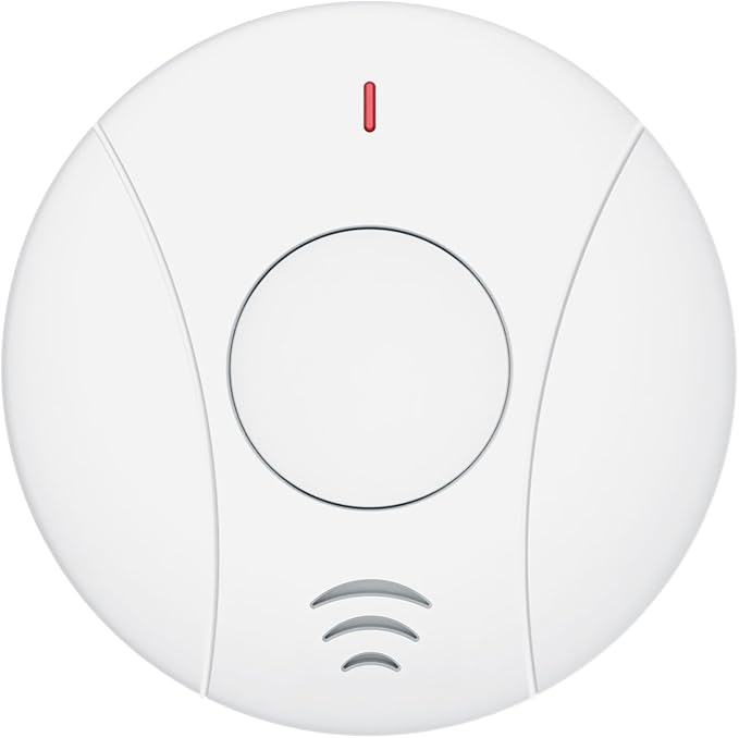 1 Pack Smoke Detector Battery Operated with Photoelectric Sensor and Silence Button, Travel Portable