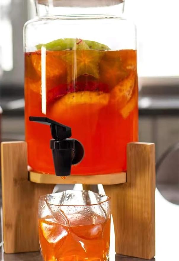 Replacement Cooler Faucet Water Bottle Jug, BPA-Free Plastic Spigot Spout Water Beverage Lever Pour Dispenser Valve, Crock Tap (2 Black)