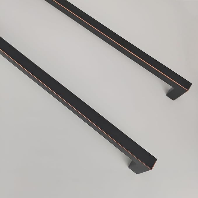 Extra Long Cabinet Pulls 24 Inch Hole Centers(608mm),Oil Rubbed Bronze Appliance Pulls Square Drawer Handles 10 Pack,Stainless Steel Furniture Handles
