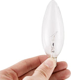 12-Pack 60W 110V Incandescent Candle Light Bulbs Dimmable Chandelier Light Bulbs, E12 B10 Clear Candelabra Base Bulbs for Pendants or Outdoor, Ceiling Fan, Fireplace, Wall Sconces