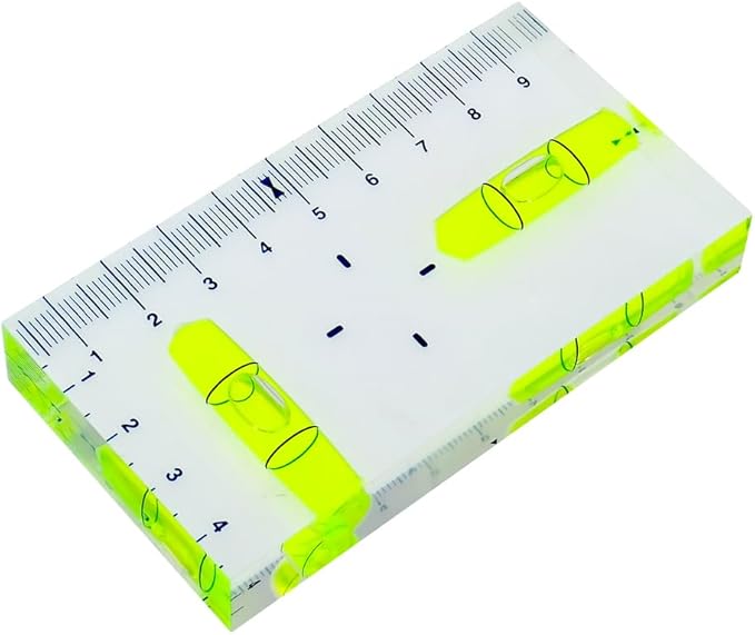 Transparent Rectangular high-Precision T-Shaped Level Integrated Small Household Water Level (non-magnetic green, 95 * 51 * 13mm)