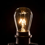 Hometown Evolution, Inc. 50 Foot E26 Commercial Outdoor String Lights with 25 Suspended Sockets and S14 Clear Bulbs for Weatherproof Heavy Duty Vintage Outside Lighting